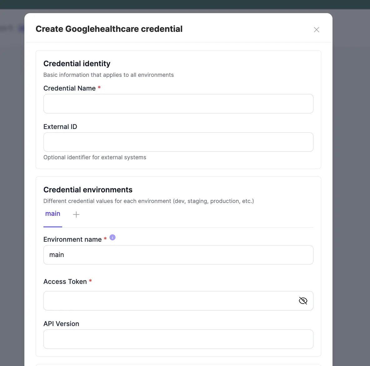 Google Cloud Healthcare access token credential