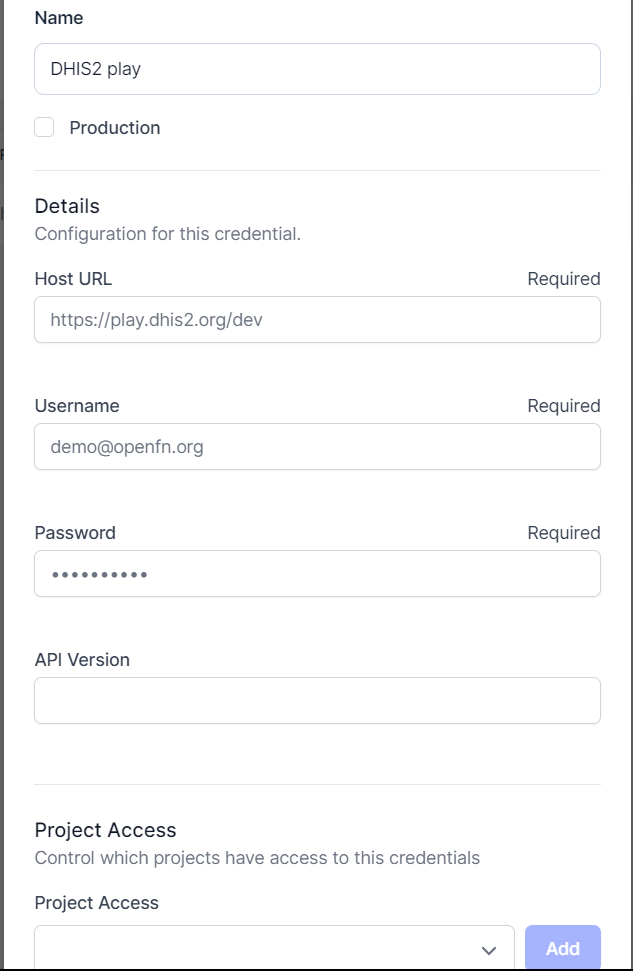 User Credential Edit View