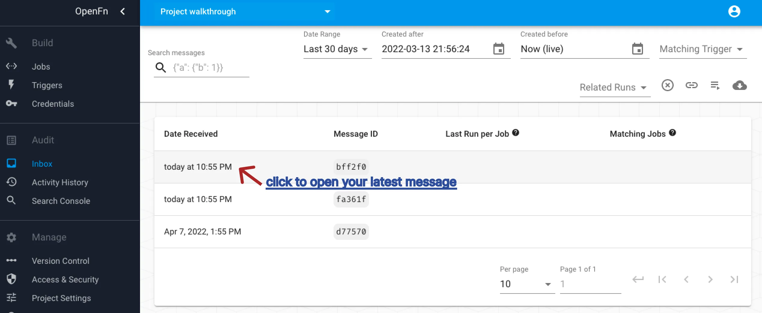 View inbound messages in your inbox inbox