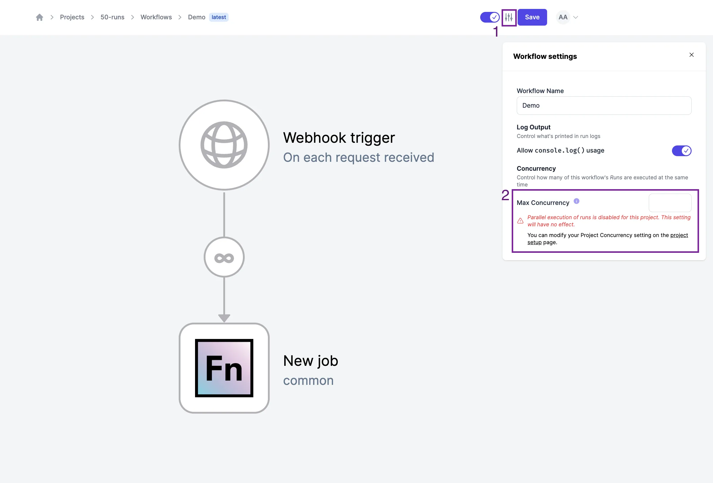 Configuración de la concurrencia