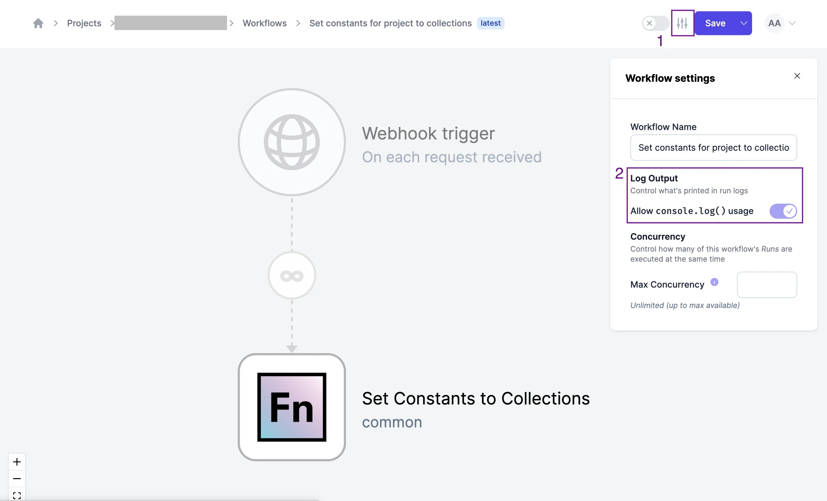 Configuración de la salida de los logs