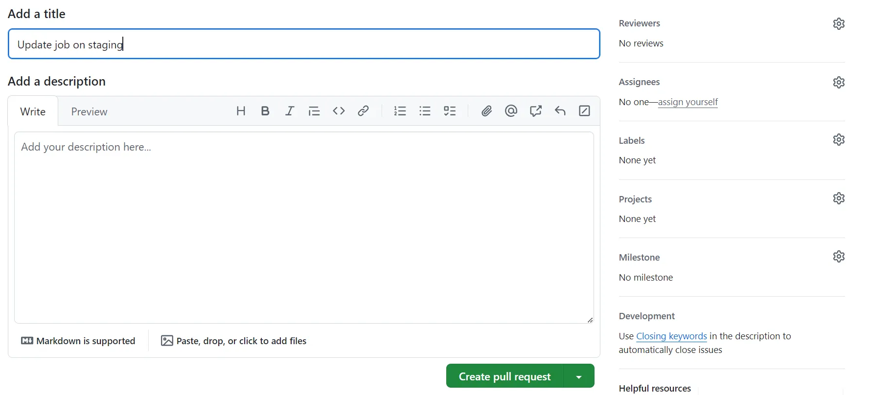 Guardar pull request