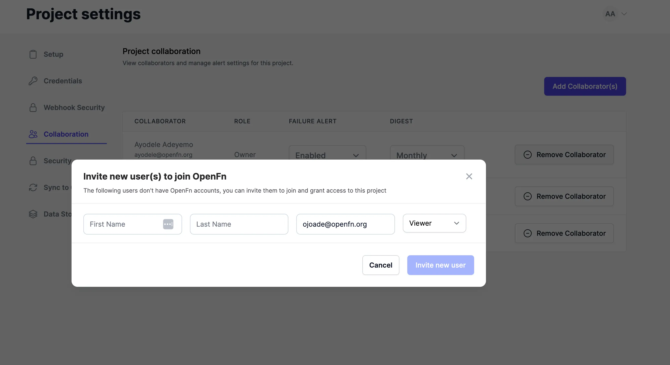 Invitar a nuevos usuarios